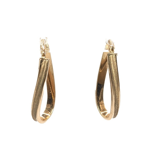 9ct Yellow Gold Twisted Hoop Earrings Pre Loved