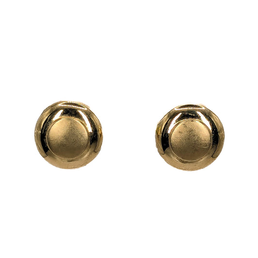 18ct Yellow Gold Round Stud Earrings Pre Loved