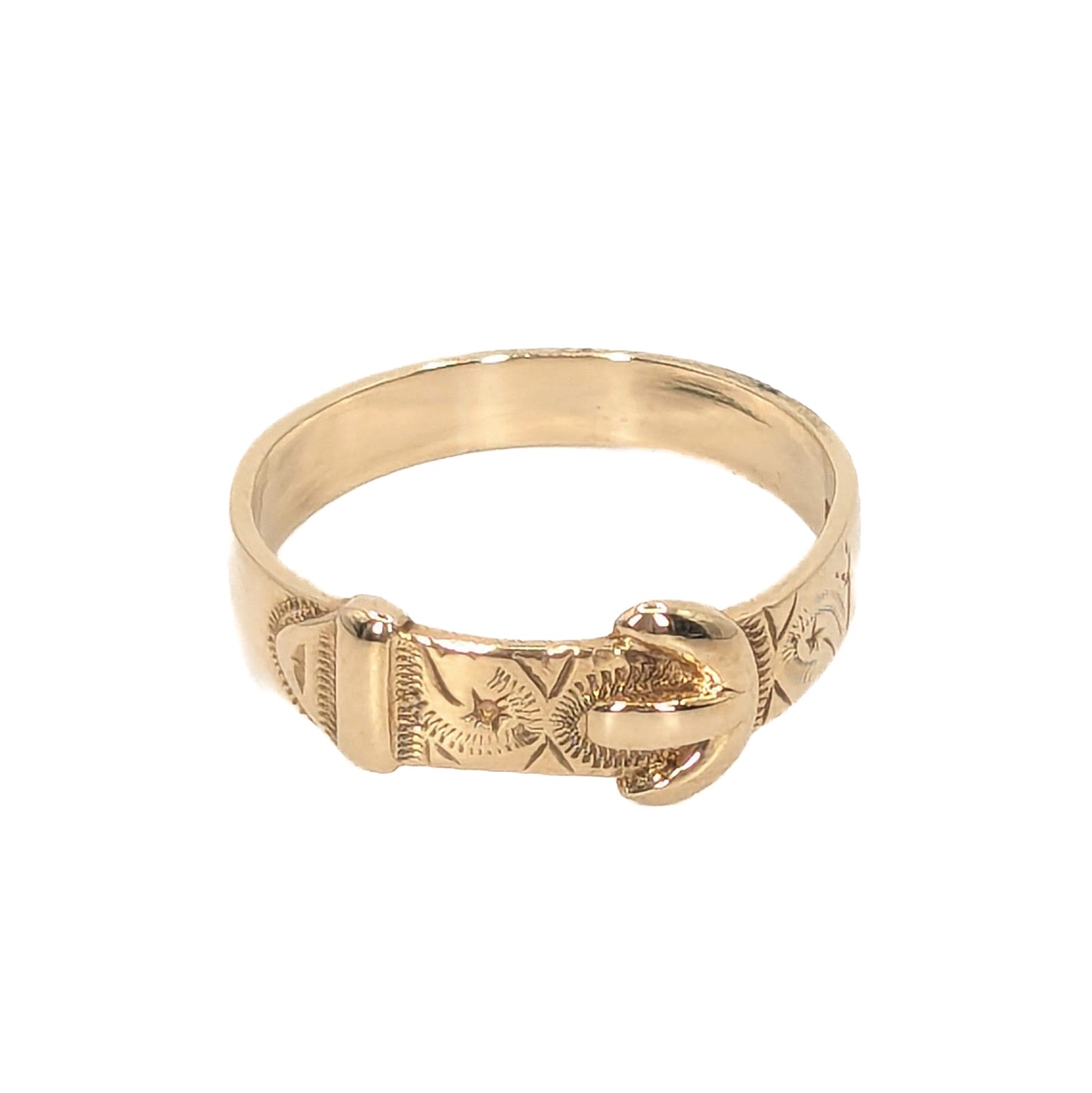 9ct Yellow Gold Buckle Style Ring Pre-Loved