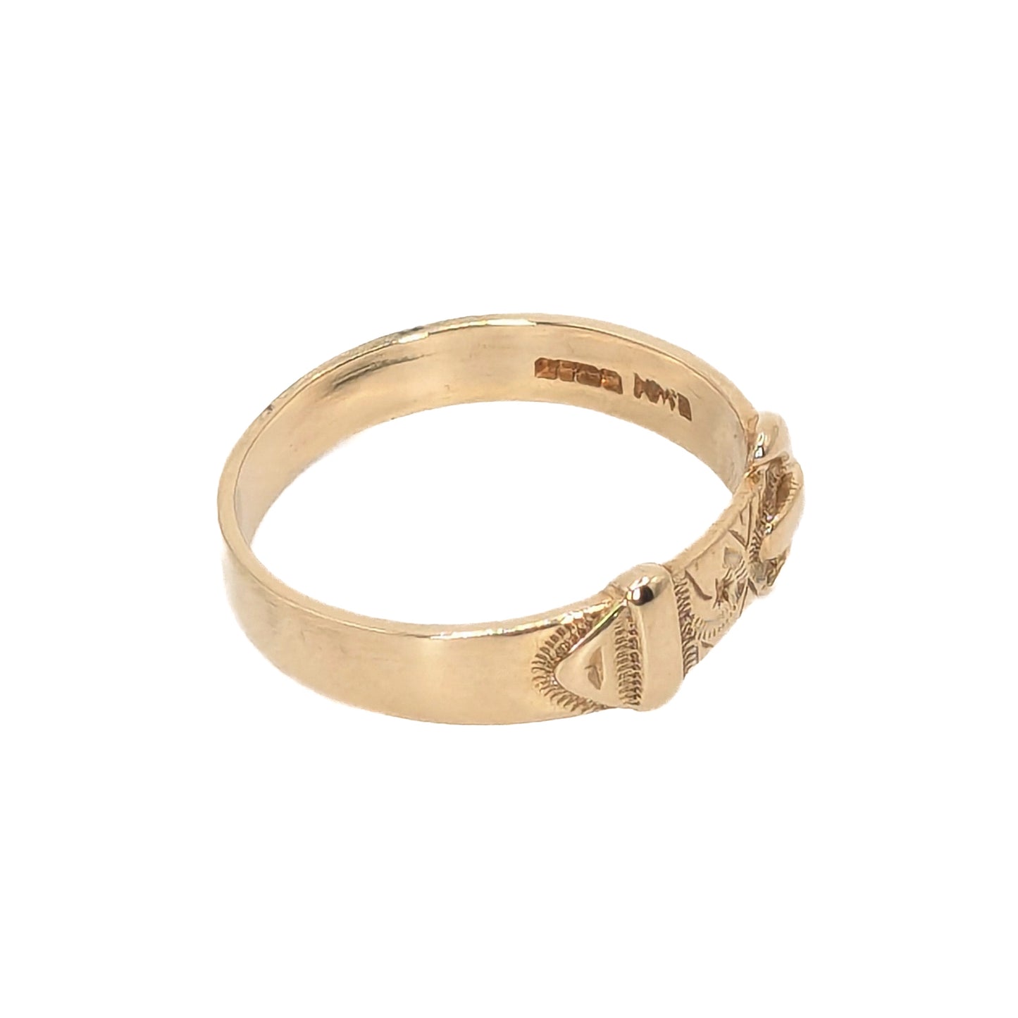 9ct Yellow Gold Buckle Style Ring Pre-Loved