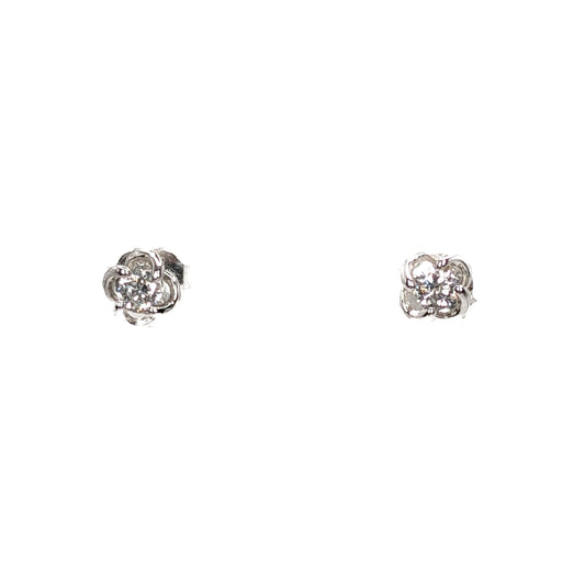 Silver CZ Set Stud Earrings Pre Loved