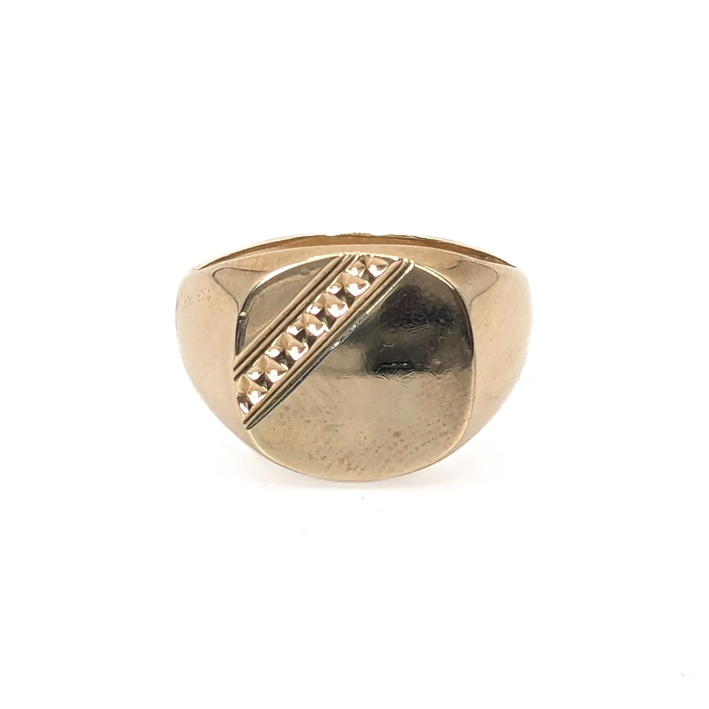 S9387 9ct Yellow Gold Engraved Signet Ring