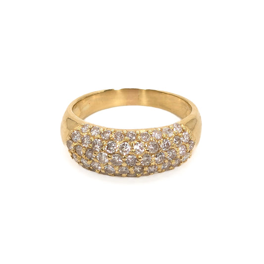 18ct Yellow Gold 1ct total  Diamond Boat Ring - Pre-Loved