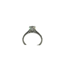 Load image into Gallery viewer, Platinum Lab Grown Round Brilliant Diamond Solitaire Ring With Lab Grown Round Brilliant Diamonds on Shoulder
