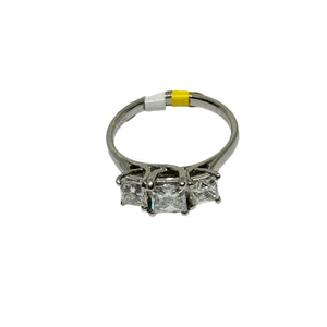 Platinum Lab Grown Princess Cut Diamond Trilogy Ring