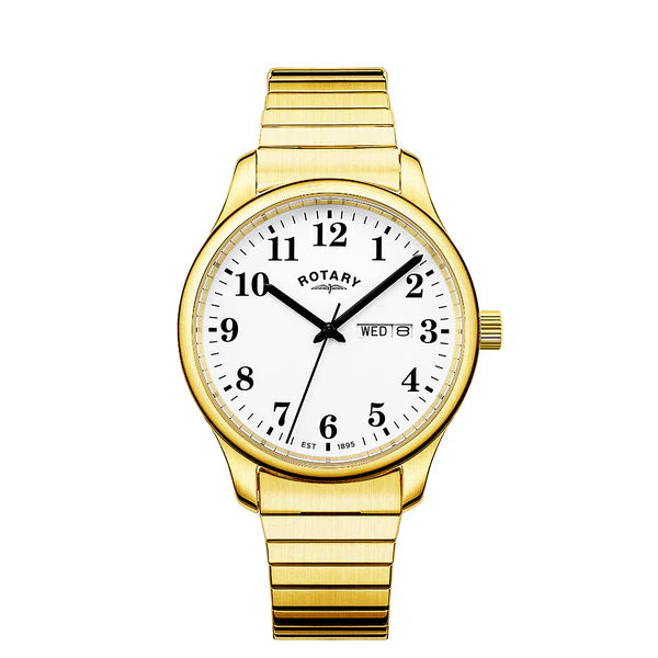 Rotary Heritage Altera PVD Gold Stainless Steel Expander Bracelet Watch