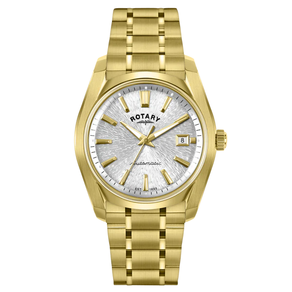 Rotary Lumen Automatic G/Plated Bracelet Watch with Date Calendar