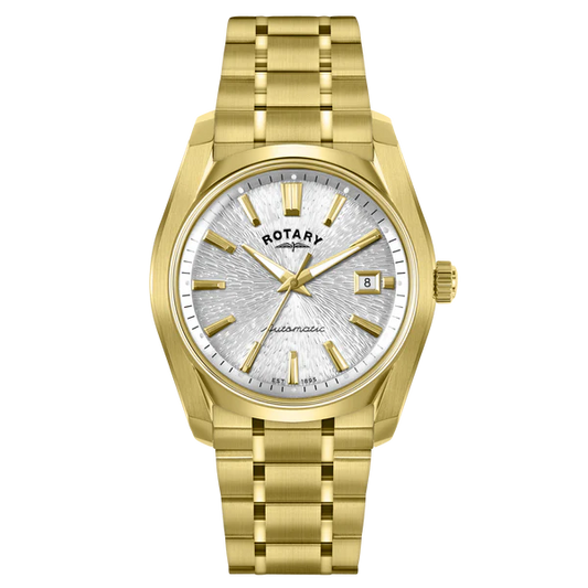 Rotary Lumen Automatic G/Plated Bracelet Watch with Date Calendar