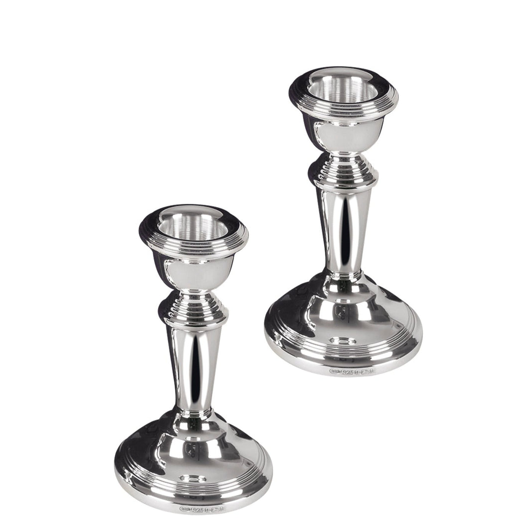 Sil.2698 Pair Sterling Silver  4'' Candle Sticks (Boxed)
