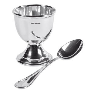 2838 Pewter Egg Cup set with Silver Plated spoon