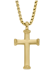 Fossil Stainless Steel Gold coloured cross on chain JF04701710