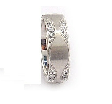Furrer Jacot 6mm Platinum Diamond Set Wedding Ring