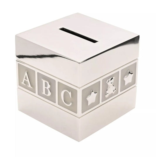 Silverplated ABC & 123 Cube Money Box