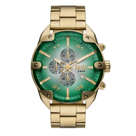 DIESEL Spiked Gold Plated Stainless Steel Bracelet Watch