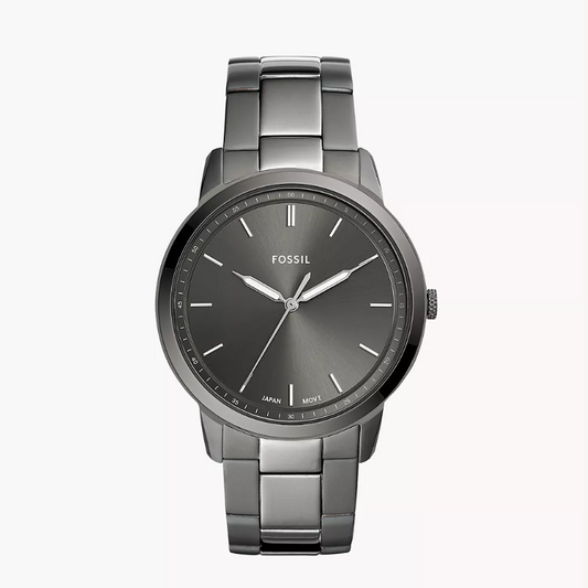 Fossil Minimalist Three-Hand Smoke Stainless Steel Watch