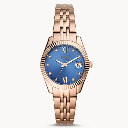 Fossil Lady Scarlette Mini Three-Hand Date Rose Gold Bracelet Watch