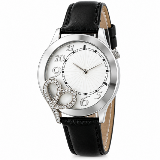 Storm Stainless Steel Dara watch on Black Leather strap