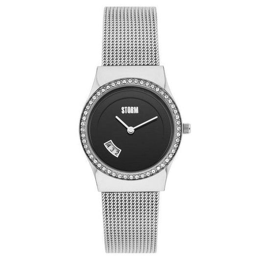 Storm Cryo Black Stainless Steel Watch on Mesh Bracelet