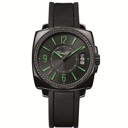 Thomas Sabo Rebel at Heart Black Stainless Steel Watch on Black Rubber Strap