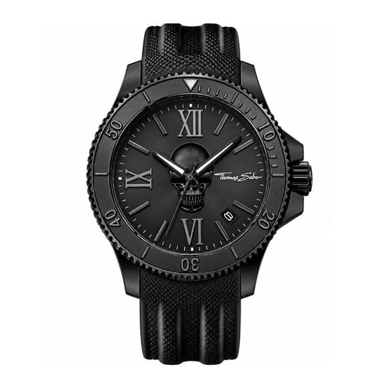 Thomas Sabo Rebel Icon Black Watch On Leather Strap