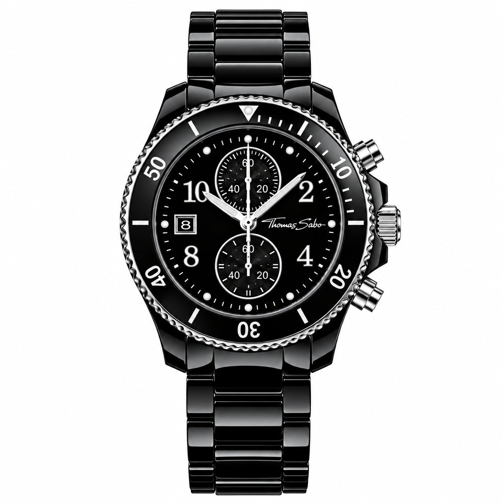 Thomas Sabo Rebel at Heart Black Ceramic Bracelet Watch