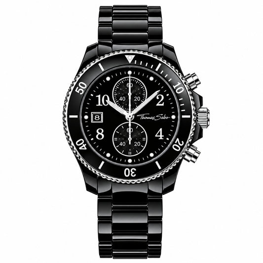 Thomas Sabo Rebel at Heart Black Ceramic Bracelet Watch