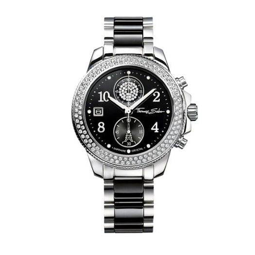 Thomas Sabo Rebel at Heart Stainless Steel & Black Ceramic Bracelet Watch