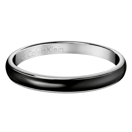 CK Calvin Klein Stainless Steel & Black Solid Bangle KJ51AB01040S