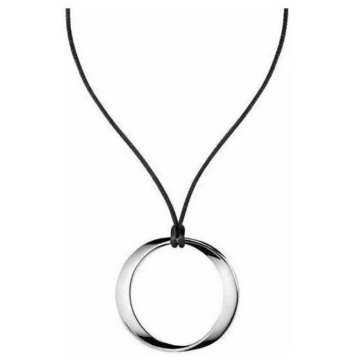 CK Calvin Klein Stainless Steel Hoop Pendant on Black Cord KJ86AP010100