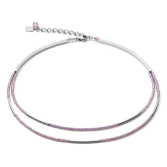 Coeur de Lion Stainless Steel & Glass Beaded Waterfall Necklace 4998/10-0829
