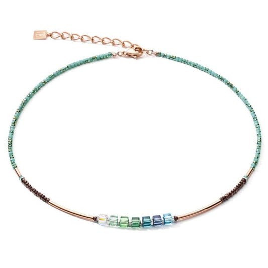 Coeur de Lion Stainless Steel Geo Cube Beaded Necklace 5027/10-0537