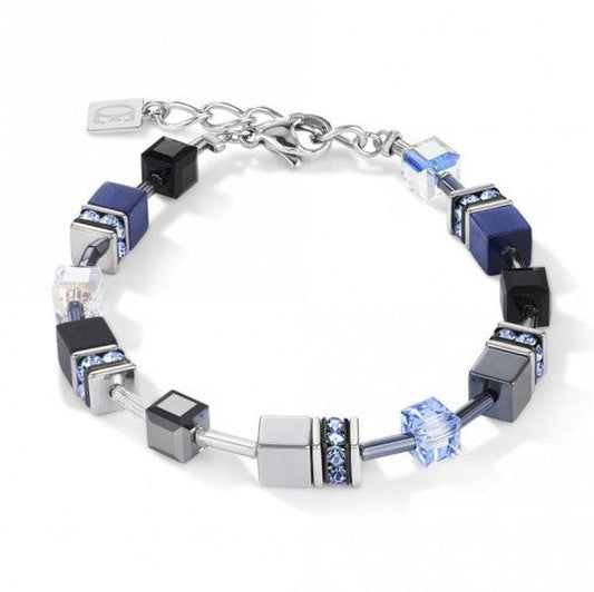Coeur De Lion Stainless Steel Geo Cube Blue bracelet 5011/30-0700