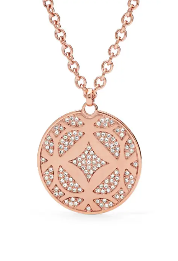 Fossil Rose Gold Stainless Steel CZ Stone Set Necklace JF01438791