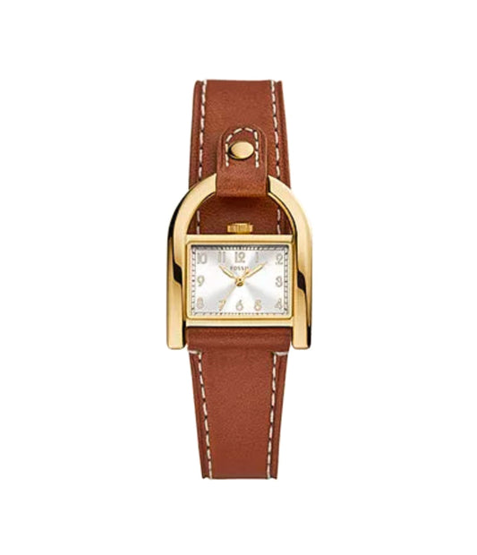 Fossil Harwell Three-Hand Medium Brown Leather Watch ES5264