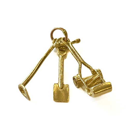 9ct yellow gold Garden tool set charm Pre-Loved