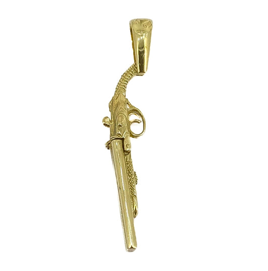 9ct Yellow Gold Shotgun Pendant Pre Loved
