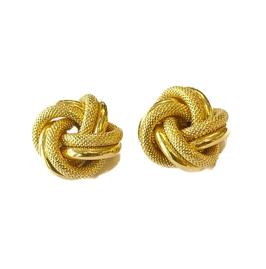 18ct Yellow Gold Knot Stud Earrings Pre-Loved