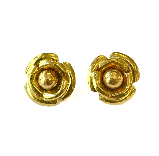 18ct Gold Flower Stud Earrings Pre-Loved