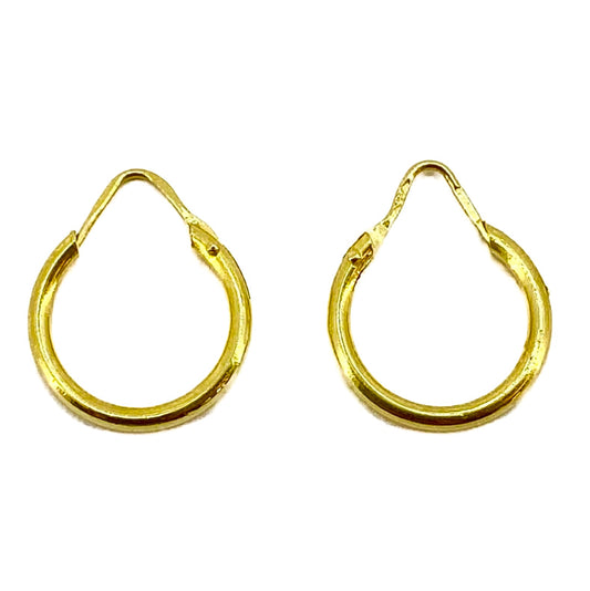 18ct Yellow Gold Hoop Earrings Pre Loved