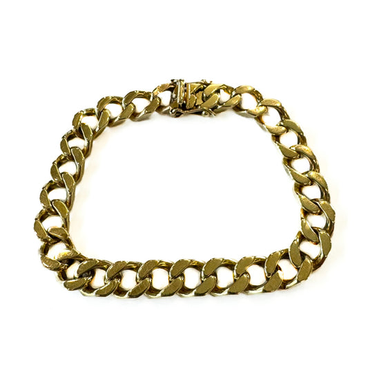9ct Yellow Gold Curb Link Chain Bracelet Pre Loved