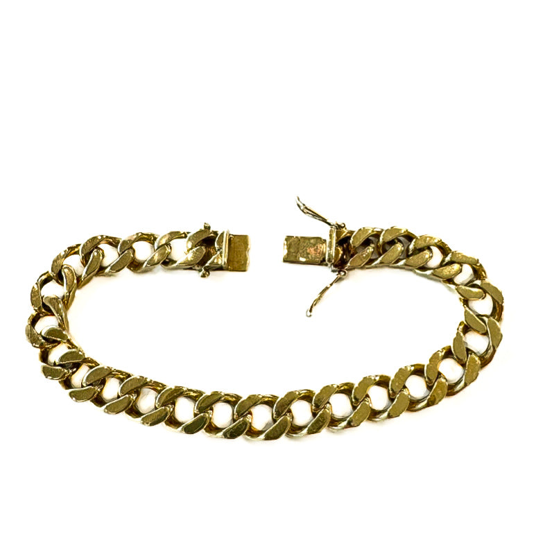 9ct Yellow Gold Curb Link Chain Bracelet Pre Loved