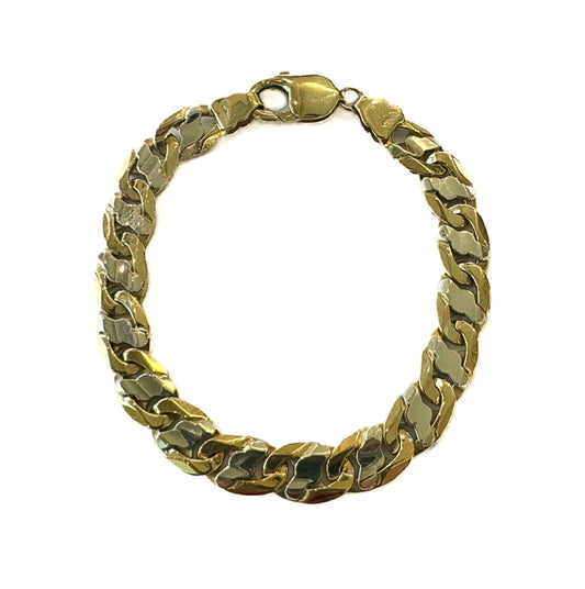 9ct 2 Tone Gold Zipper Link Bracelet Pre Loved