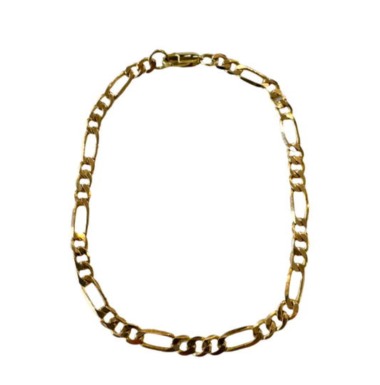 9ct Yellow Gold Figaro Link Bracelet Pre Loved