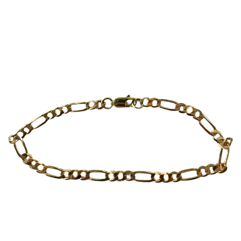 9ct Yellow Gold Figaro Link Bracelet Pre Loved