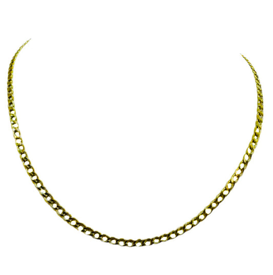 9ct Yellow gold Flat Curb 18'' Chain Pre Loved