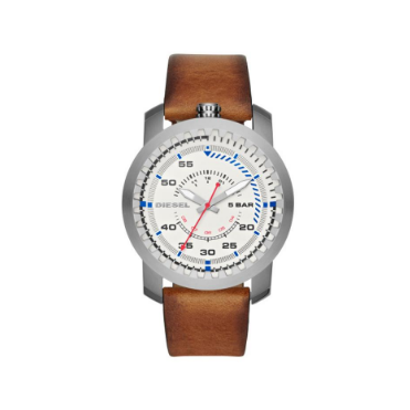 DIESEL Rig Stainless Steel Watch on Tan Leather Strap