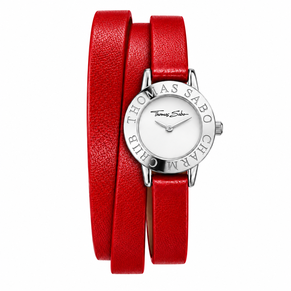 Thomas Sabo Charm Club 3 Wrap Watch on Red Leather