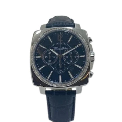 Thomas Sabo Rebel at Heart Stainless Steel Watch on Black Leather Strap