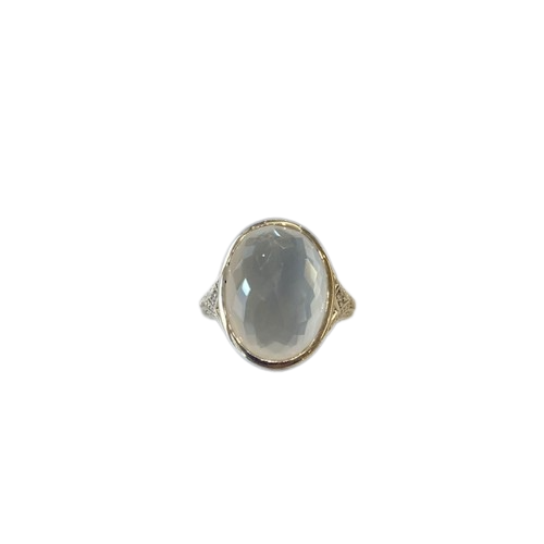 Thomas Sabo  Silver white faceted stone set Cocktail ring Size 54 ref TR2040-690-14-54
