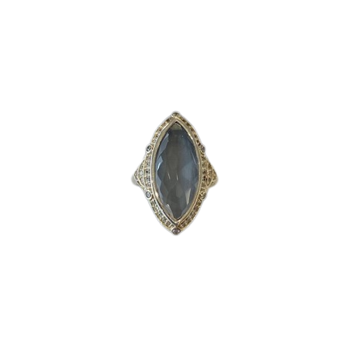 Thomas Sabo Silver Marquise Milky Quartz Purity of Lotus Ring Size 54 ref  TR2041-690-14-54